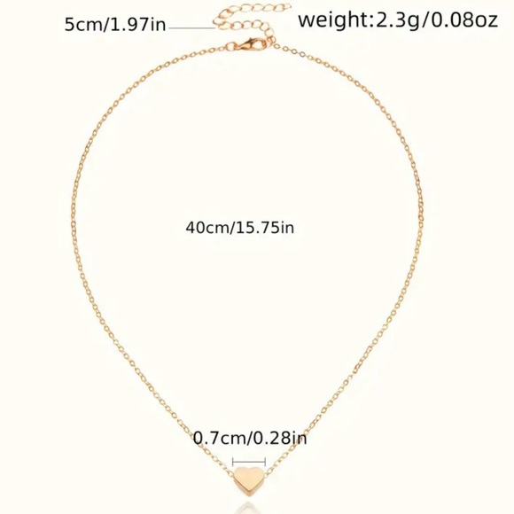 Simple Exquisite Heart-Shaped Pendant Necklace Alloy Heart Clavicle Chain Gift - Picture 4 of 7